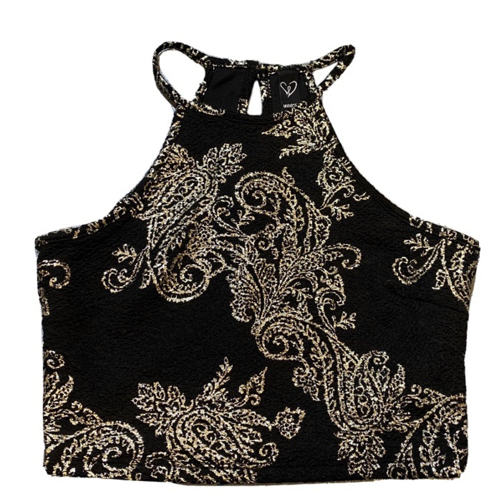 EUC Windsor Crop Top Black & Gold Small / Medium